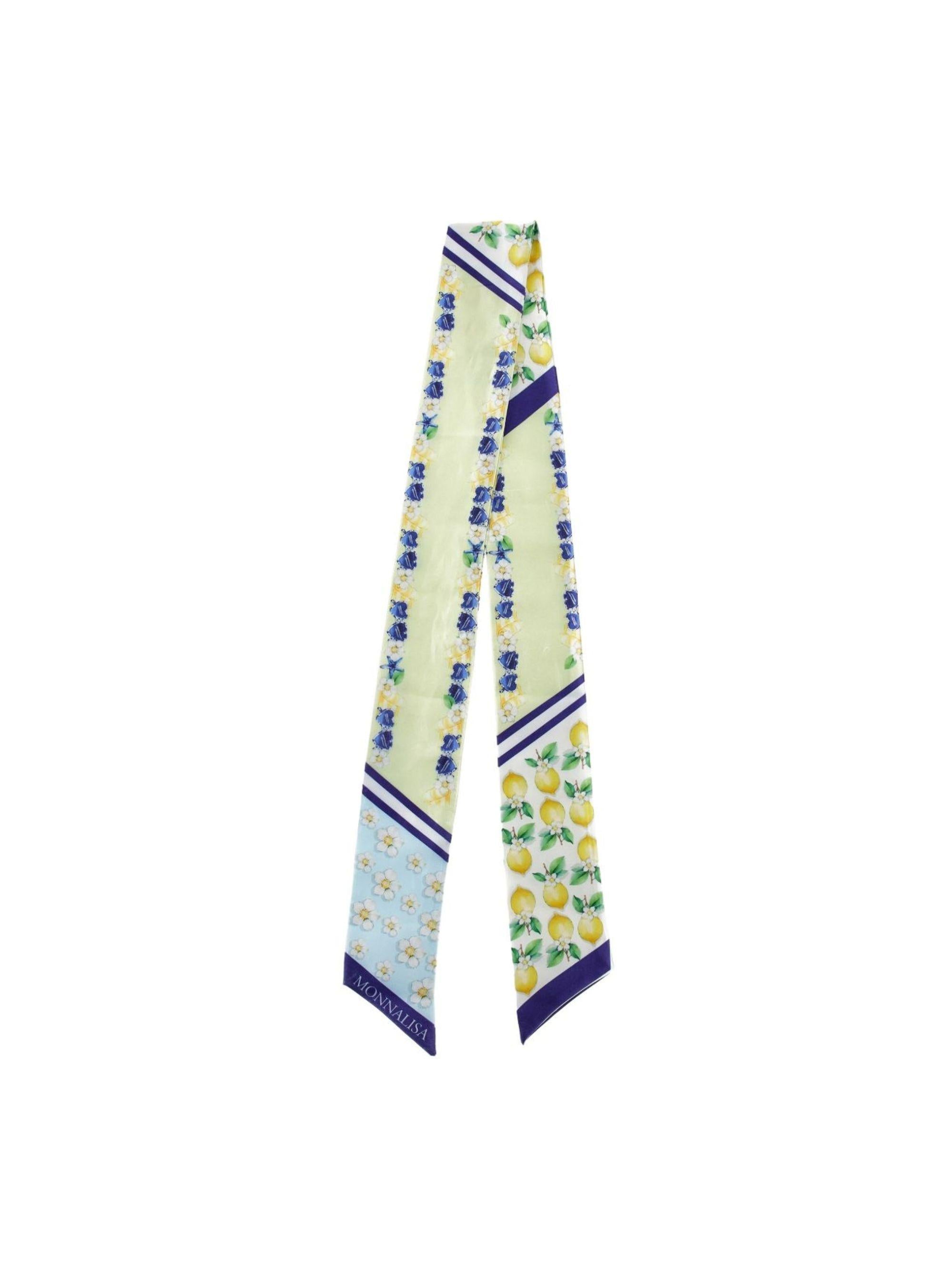 Foulard per bambina Monnalisa verde con stampa grafica limoni 19G015 7746 9914 MONNALISA 