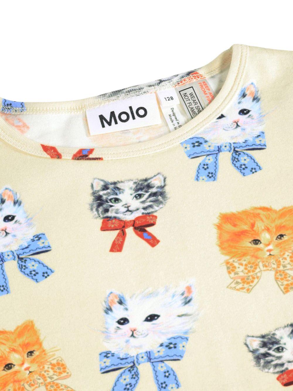 Pigiama per bambini Molo Kids beige con motivo con gattini 6W26R503 5848 MOLO KIDS 