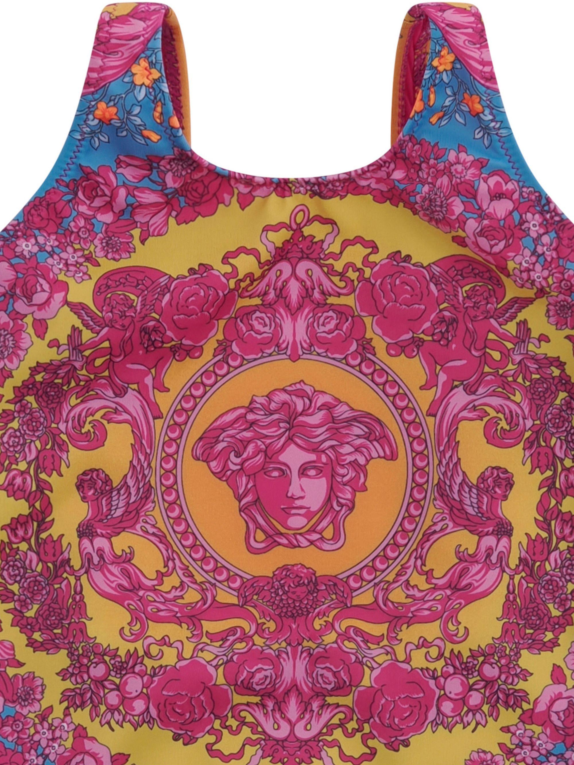 Costume per bambina Versace Kids multicolor con medusa sul davanti 10214761A16912 5PF70 VERSACE KIDS 
