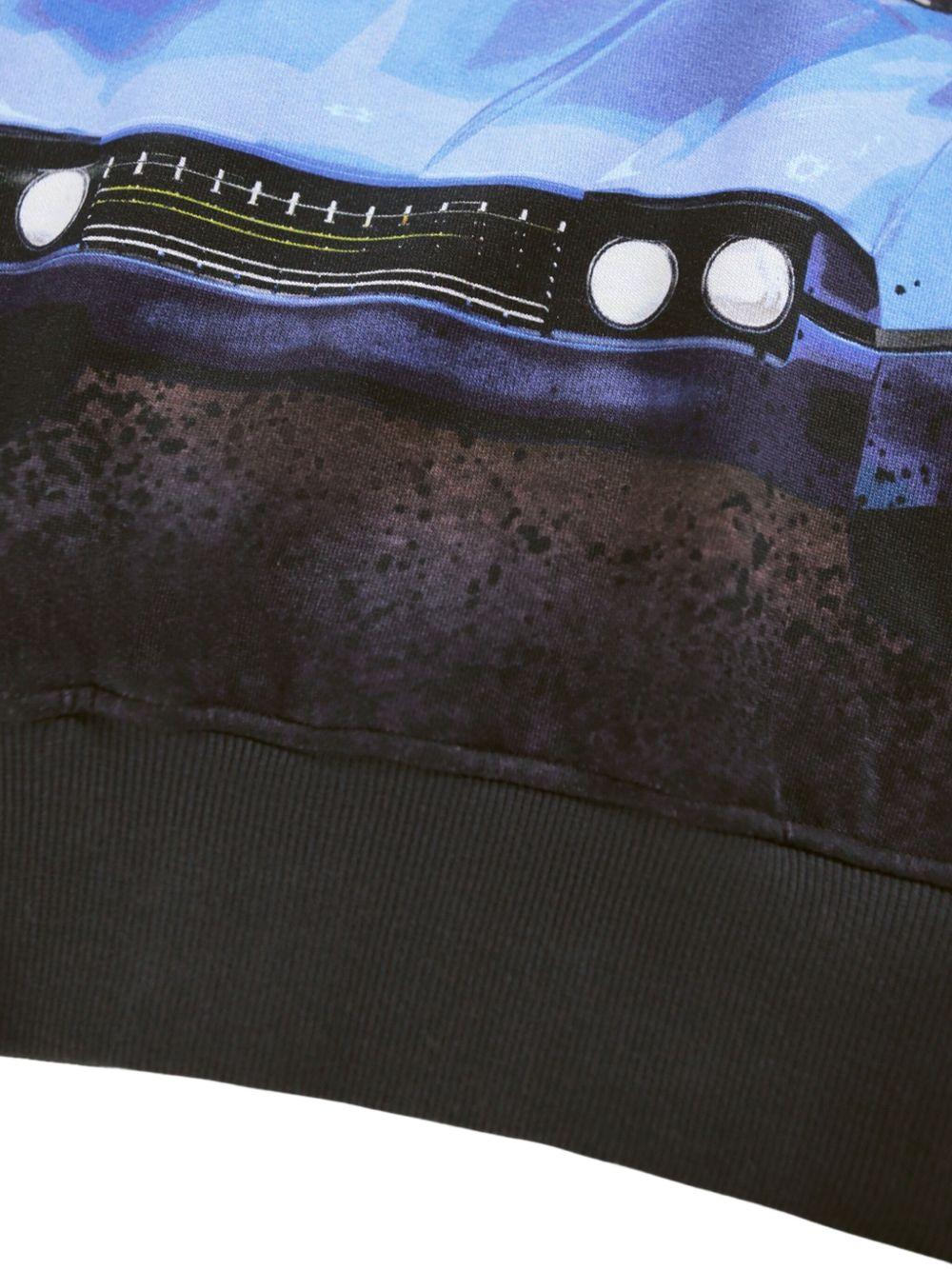 Felpa per bambino Molo blu con stampa grafica 1W25J203 4991 MOLO 