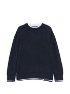 Maglione per bambino Paul & Shark Kids blu con bordi a contrasto WUW005LHE88 42370 PAUL & SHARK KIDS 