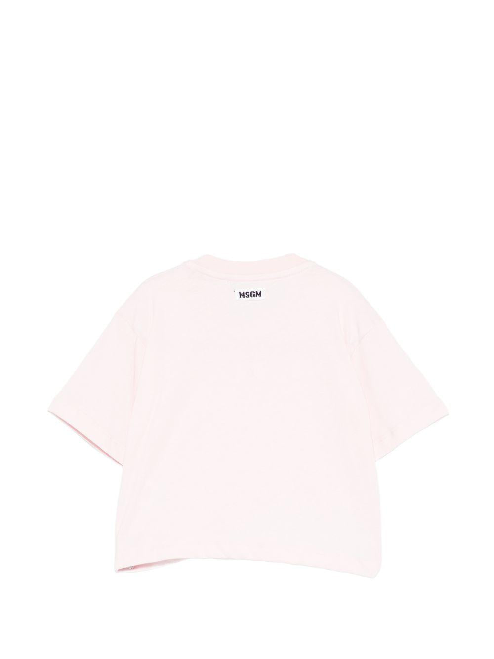 T-shirt per bambina MSGM Kids rosa con dettaglio nodo S6MSJGTH205 MS076 MSGM KIDS 