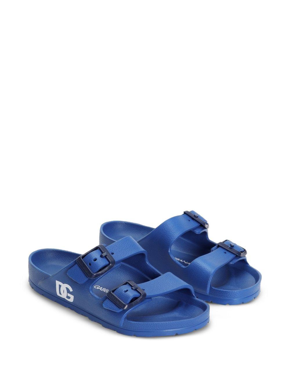 Ciabatte per bambino Dolce & Gabbana Kids blu con logo sul lato DD0324 A5103 80622 DOLCE & GABBANA KIDS 