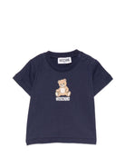 T-shirt per neonato Moschino Kids blu con motivo Teddy Bear M9M047LAA10 40016 MOSCHINO KIDS 