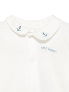 Body per neonati Petit Bateau bianco con ricamo con logo Anchor A0EKL 01 PETIT BATEAU KIDS 