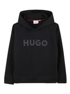 Felpa per bambino Hugo Kids nera con cappuccio e logo G00446 09B Hugo 