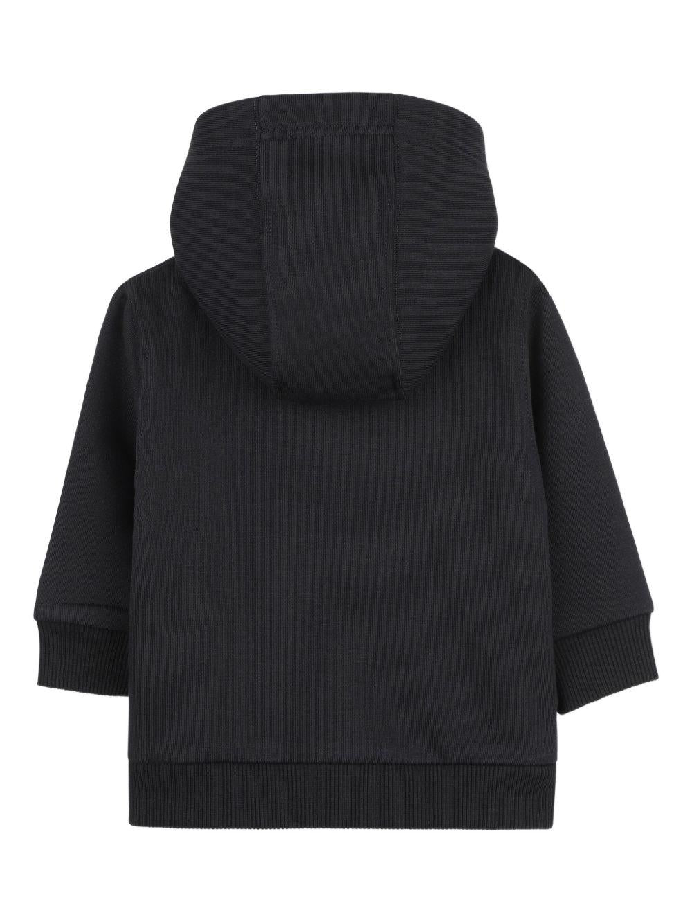 Felpa per neonato Givenchy Kids nera con scollo con cappuccio H30880 09B GIVENCHY KIDS 