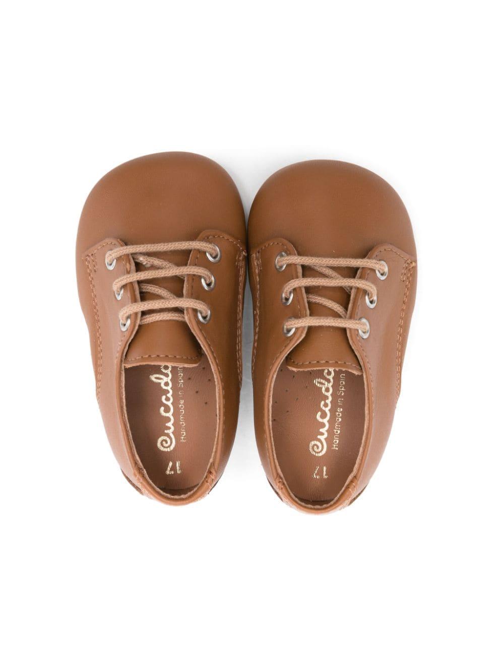 Scarpe primi passi per neonato Eli1957 marrone con lacci 14027AK CUOIO Eli Kids 