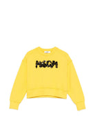 Felpa per bambina MSGM Kids gialla con applicazione logo S6MSJGSW088 MS009 MSGM KIDS 