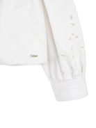 Giacca per bambina Chloé Kids bianca con design laser cut C20837 117 CHLOE' KIDS 