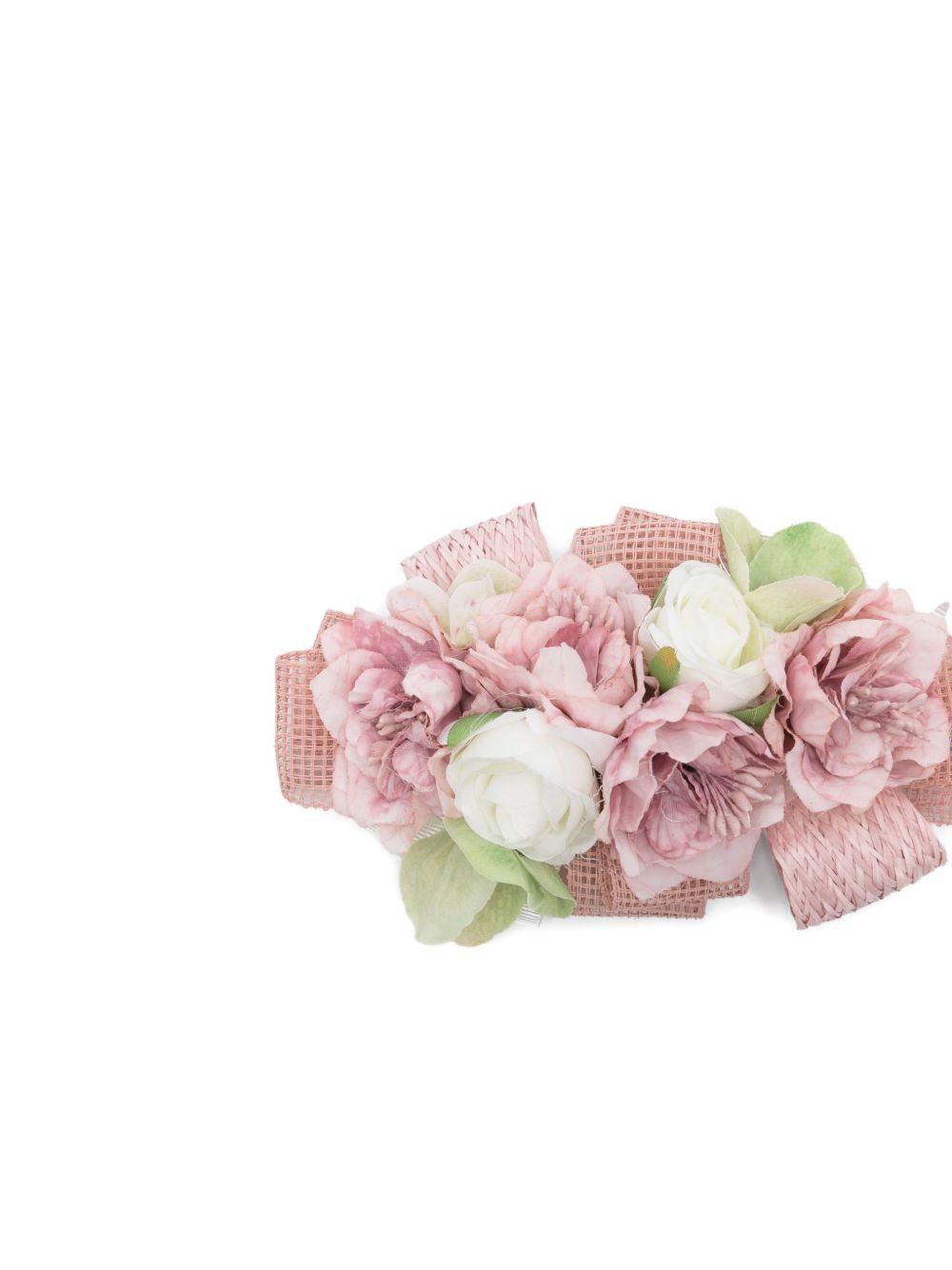 Fermaglio per capelli per bambina Colorichiari rosa con dettaglio fiori FL938544 AF779 84 COLORICHIARI KIDS 