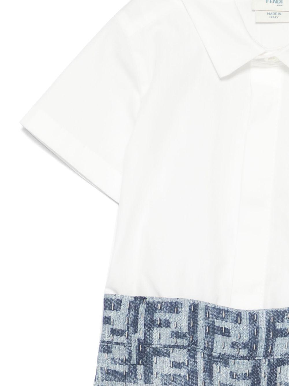 Set con shorts per neonato Fendi Kids bianco FF jacquard BML155 AUK2 F1I11 FENDI KIDS 