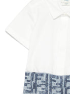 Set con shorts per neonato Fendi Kids bianco FF jacquard BML155 AUK2 F1I11 FENDI KIDS 