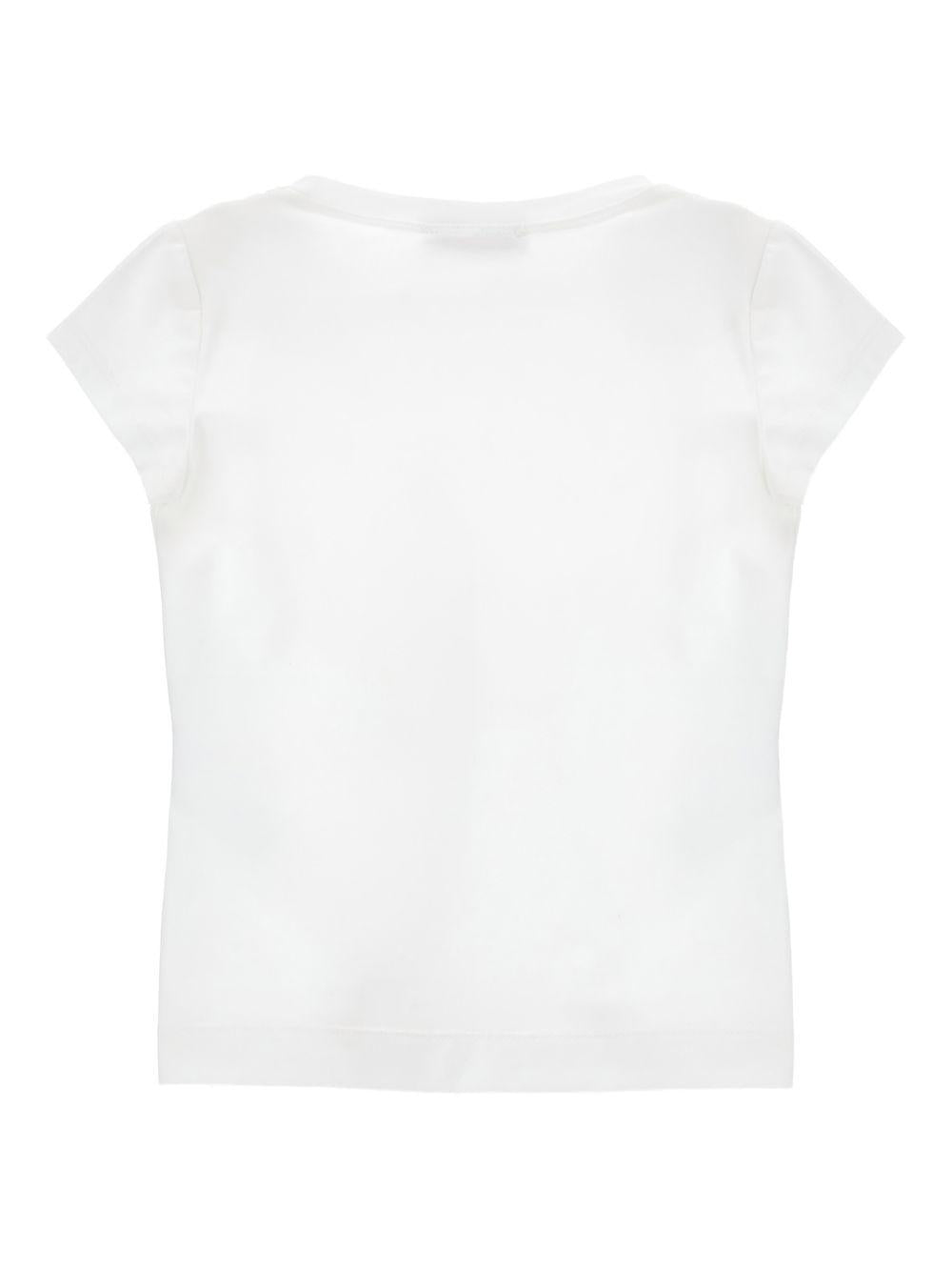 T-shirt per bambina Monnalisa bianca con grafica logo 11G621 7201 0099 MONNALISA 