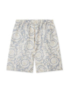 Shorts per bambino Versace Kids grigio con stampa barocca 10182681A11195 5E340 VERSACE KIDS 