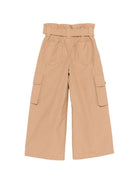 Pantaloni per bambina Balmain Kids marrone con cinta BY6B90 B0094 116 BALMAIN KIDS 