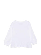 Felpa per neonata Moschino Kids bianca con dettaglio floreale MDF035LDA00 10101 MOSCHINO KIDS 