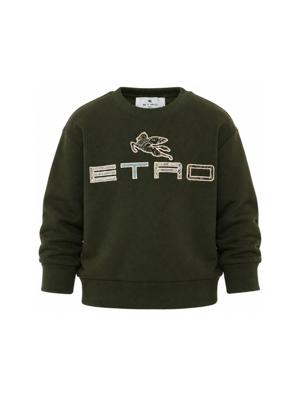 Felpa per bambino Etro Kids verde con logo sul davanti GZ4P20 Z3183 70J ETRO KIDS 