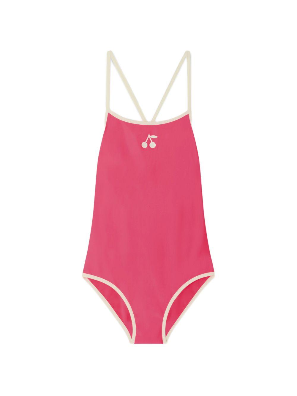 Costume da bagno per bambina Bonpoint rosa con logo sul davanti S06GSSW00006 026A BONPOINT KIDS 