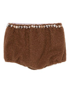 Shorts per bambina A'lapage marroni con rifiniture floreali AL25 CACAO A'LAPAGE 