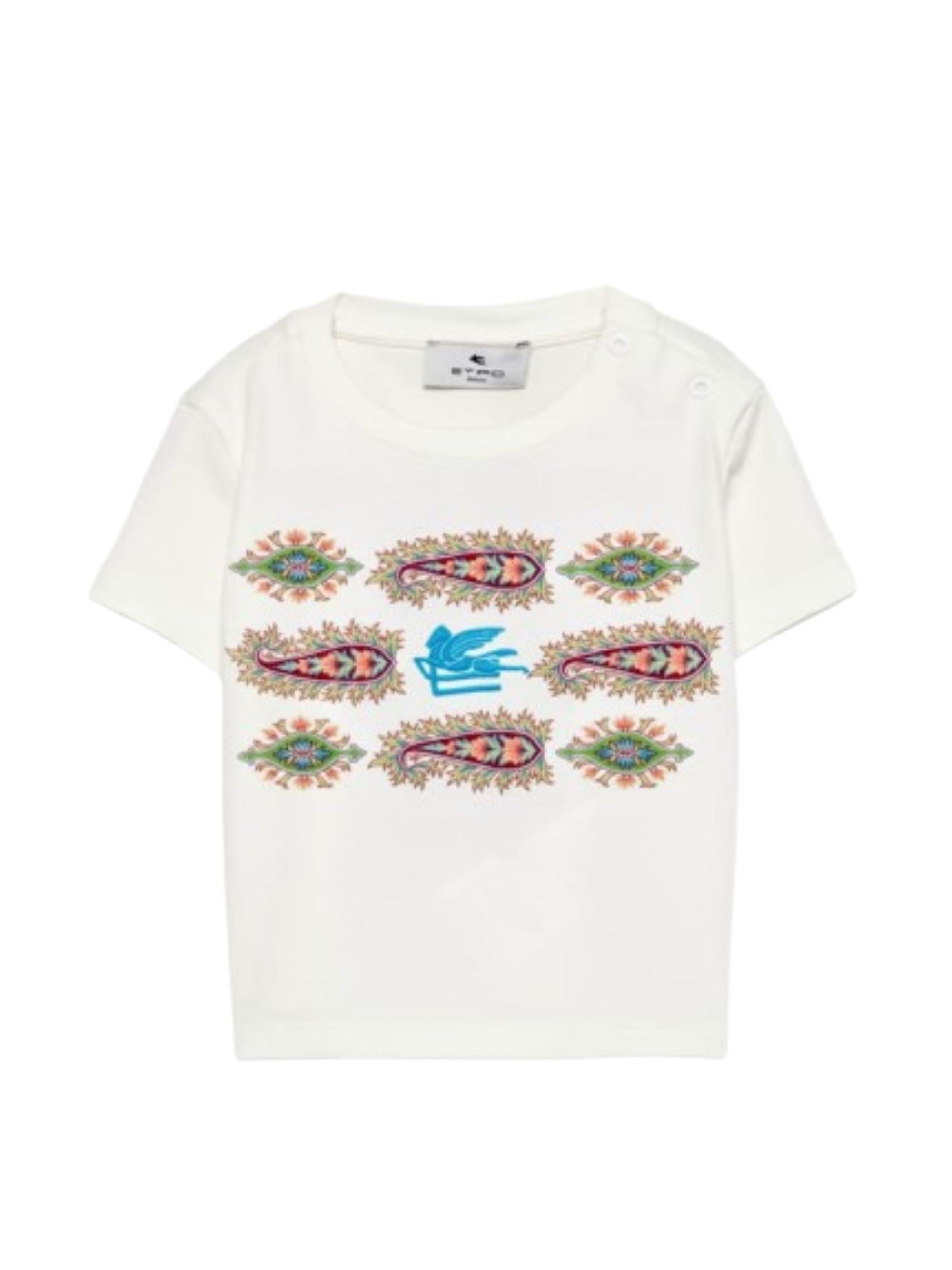 T-shirt per neonato ETRO KIDS bianca con stampa grafica GY8551 Z3672 102 ETRO KIDS 
