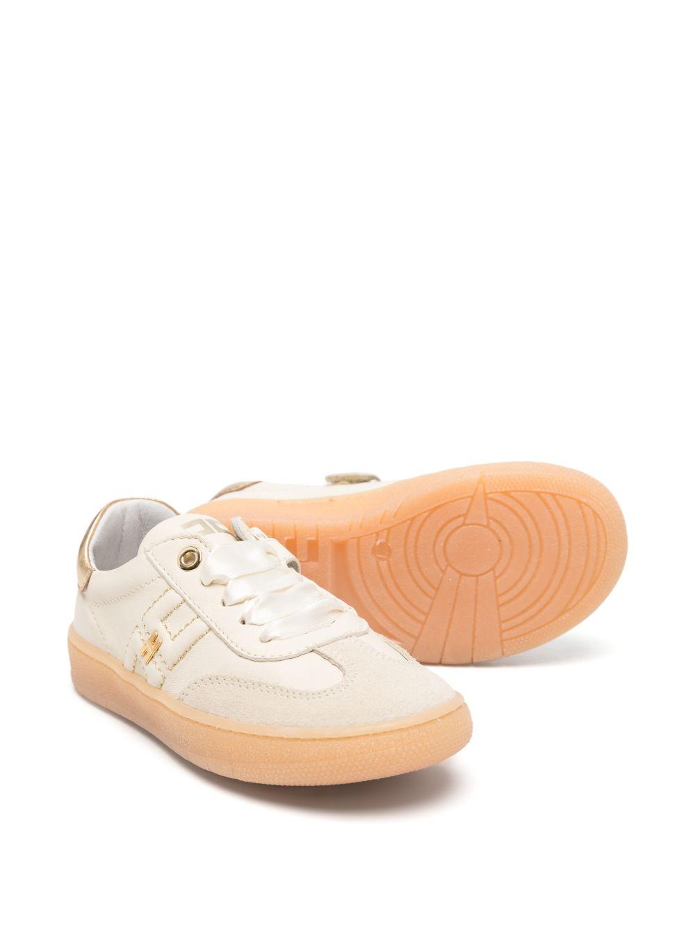 Sneakers per bambina Elisabetta Franchi La Mia Bambina beige con placca logo F1A9E04941877 A725 ElISABETTA FRANCHI KIDS 