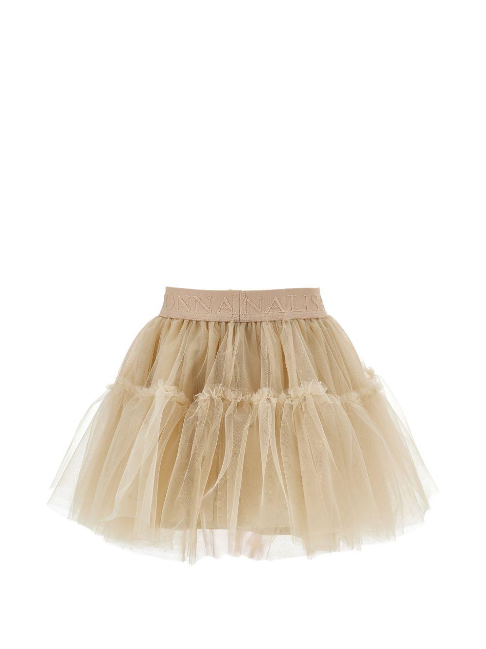 Gonna per bambina Monnalisa Kids beige con trama in tulle 17HGON T9945 0003 MONNALISA KIDS 
