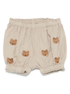 Pantaloncini per neonati Donsje Carson beige con ricamo all-over 3029801 00016 DONSJE KIDS 