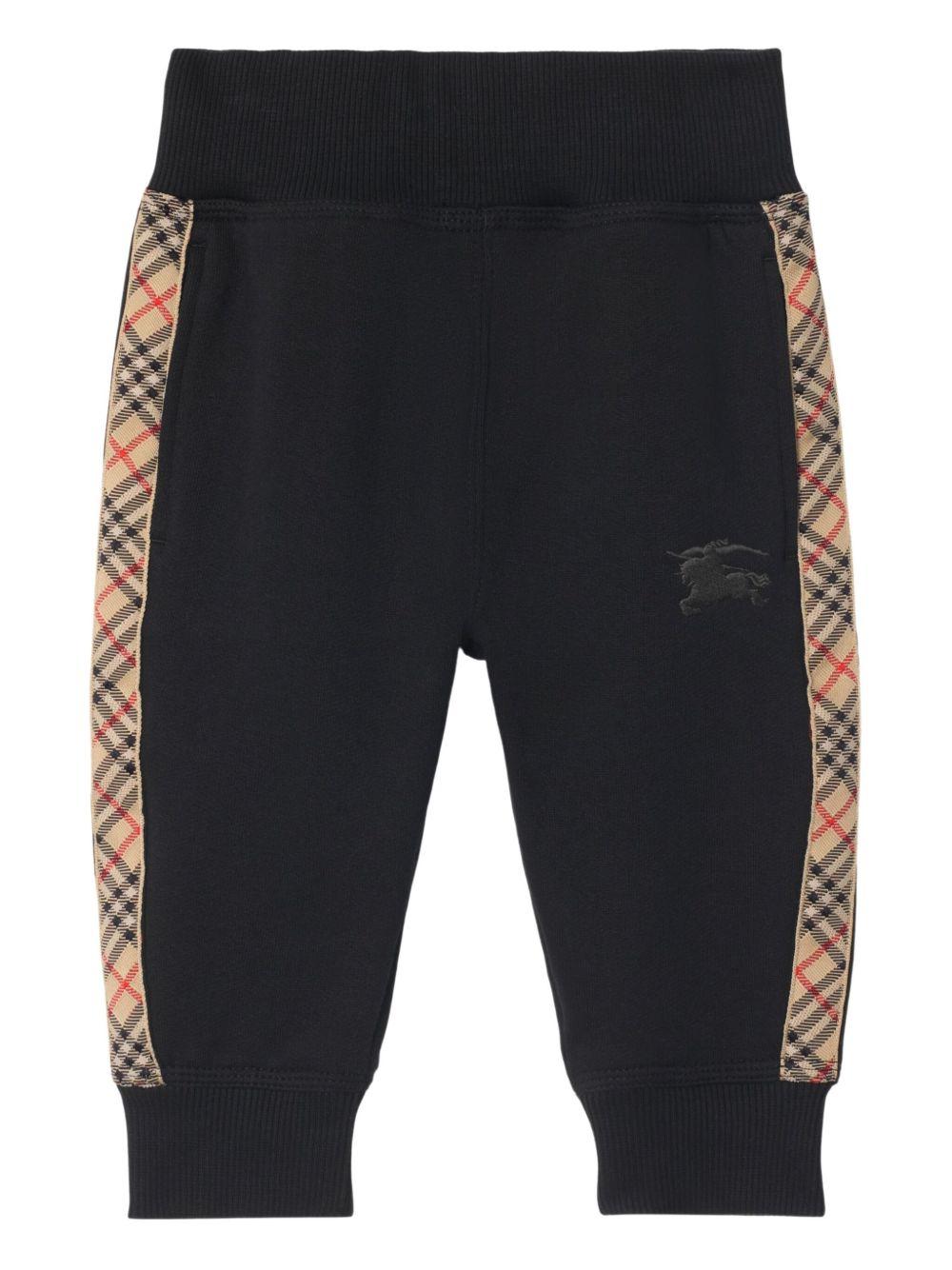 Pantaloni sportivi per neonato Burberry Kids nero in cotone 8112686 A1189 BURBERRY KIDS 