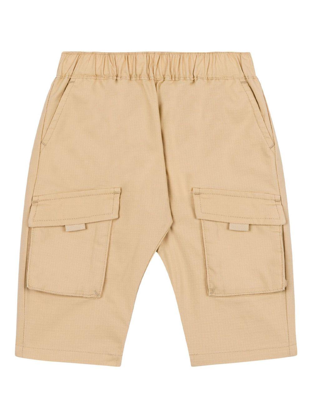 Pantaloni per neonato Moschino Kids marrone con applicazione logo MUP05DLYA01 20821 MOSCHINO KIDS 