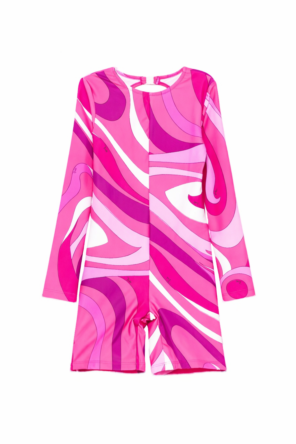 Costume intero per bambina Emilio Pucci Junior rosa a maniche lunghe PYCA29 Z3747 570BC EMILIO PUCCI KIDS 