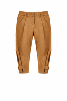 Pantaloni per bambina Monnalisa marroni con vita elasticizzata 17G402 7301 0005 MONNALISA KIDS 