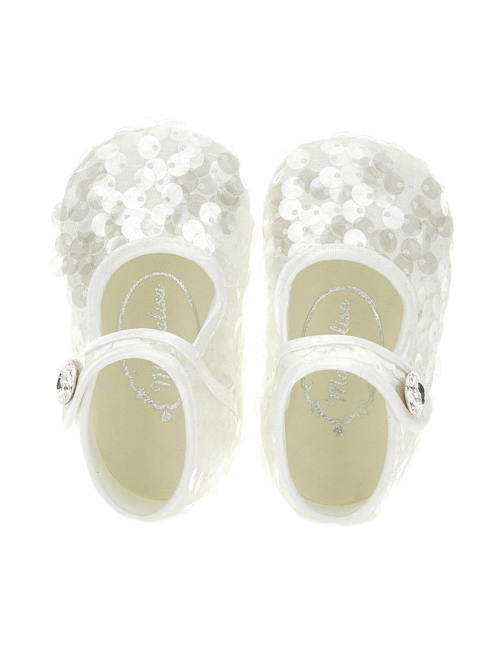Scarpe primi passi per neonata Monnalisa bianche con paillettes 73G000 7900 0035 MONNALISA KIDS 