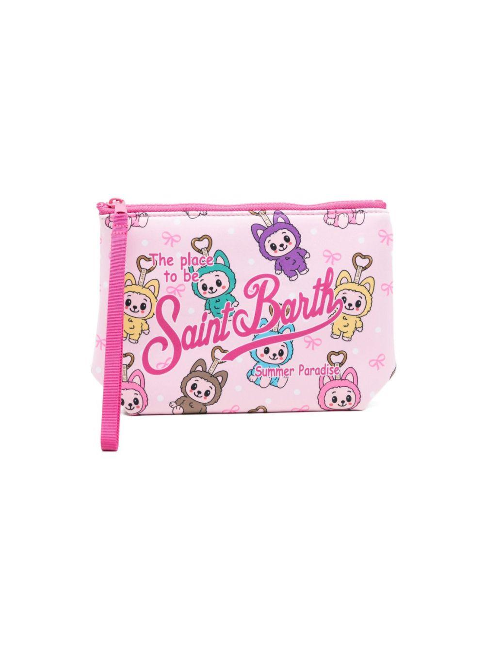 Pochette Aline MC2 saint Barth rosa con stampa Labubu ALIN001 00756L MC2 ST. BARTH KIDS 