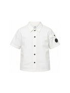 Camicia per bambino C.P. Company Kids bianca con colletto classico CUC00ILLC04 10135 C.P.COMPANY KIDS 