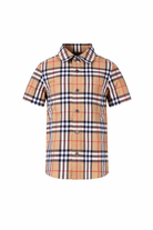 Camicia per bambino Burberry Kids beige con caratteristico motivo Vintage Check all-over 8117145 B9368 BURBERRY KIDS 