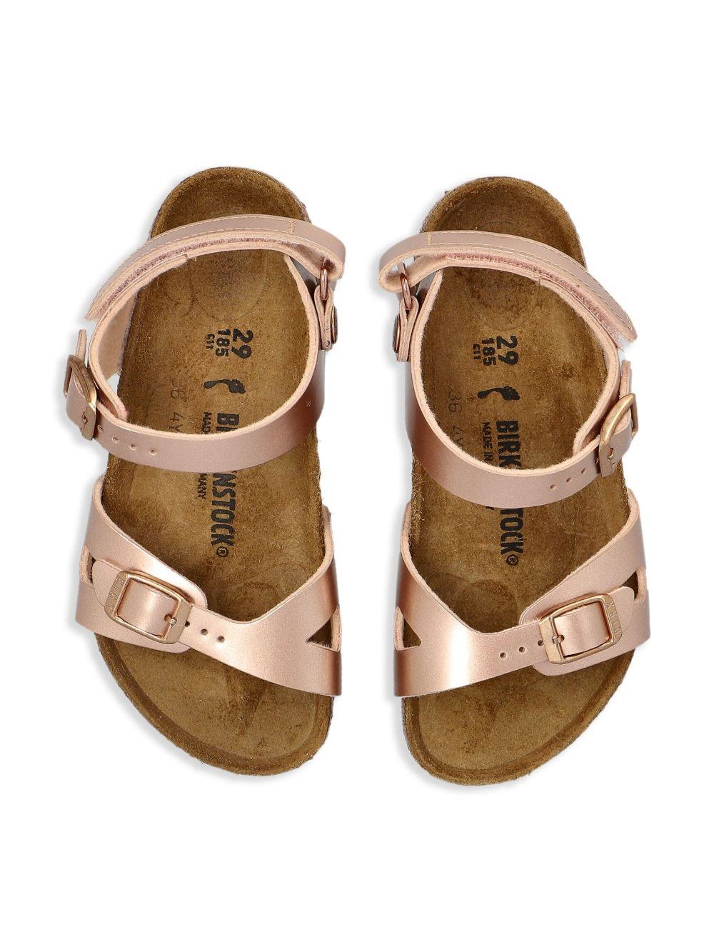 Sandali Rio per bambina Birkenstock Kids rosa con soletta in pelle con logo 1029535 COPPER BIRKENSTOCK KIDS 