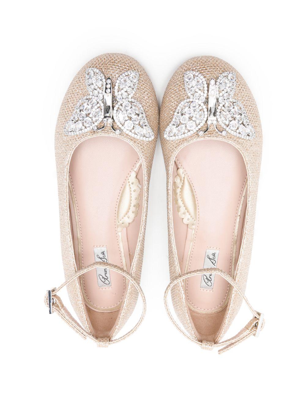 Ballerine per bambina Aruna Seth color oro con applicazione farfalla sul davanti AS76 GOLD ARUNA SETH KIDS 