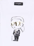 T-shirt per bambina Karl Lagerfeld Kids bianca con dettaglio grafico Z31160 10P KARL LAGERFELD KIDS 