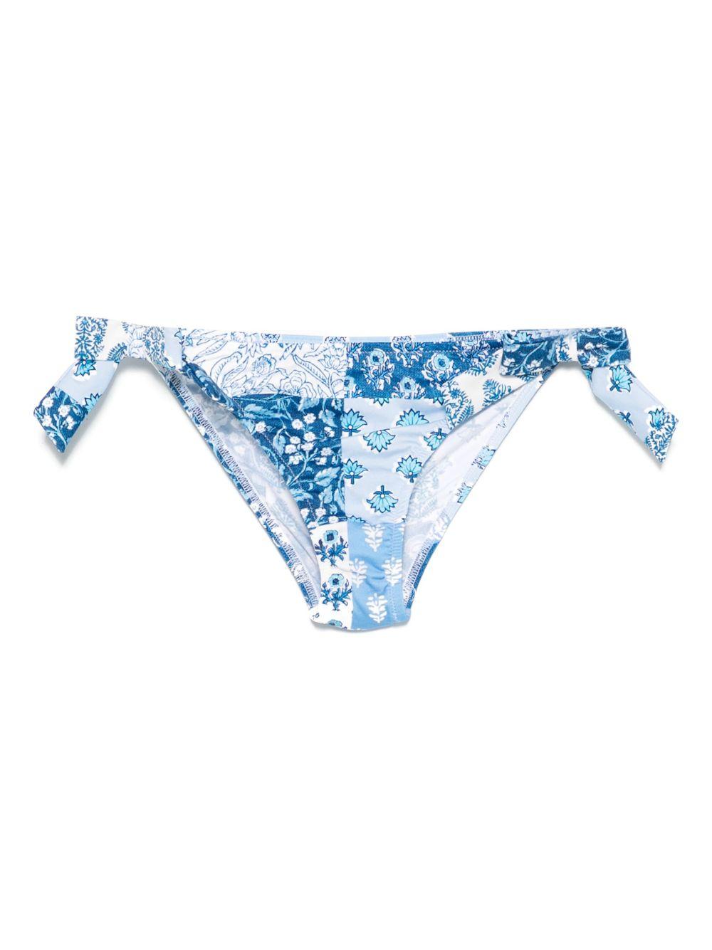 Slip bikini per bambina MC2 Saint Barth Kids azzurro a fiori ZIP0001 01021H MC2 ST. BARTH KIDS 