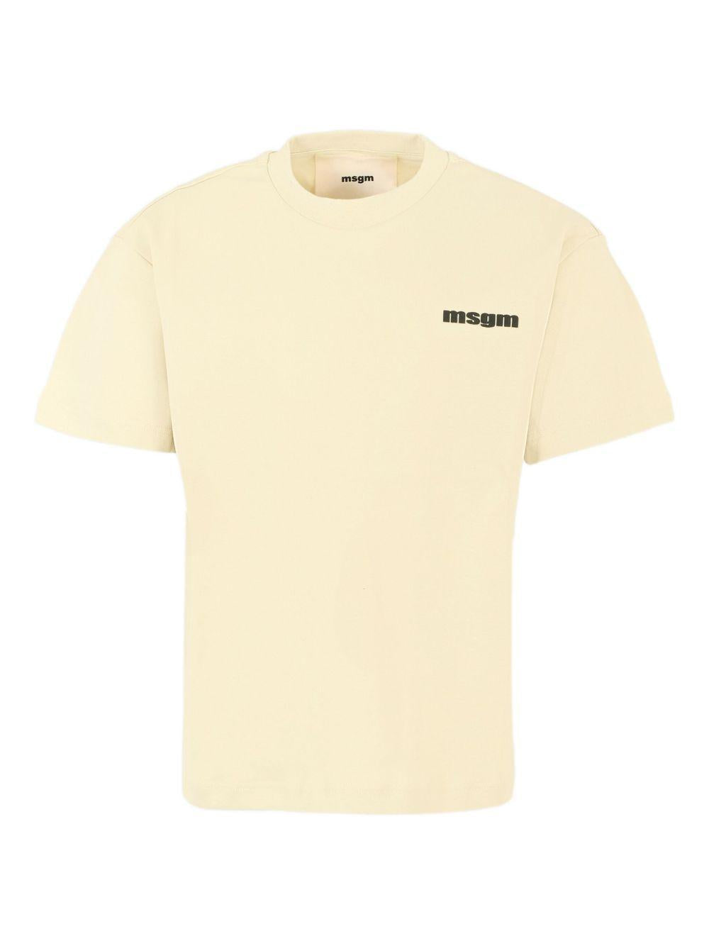 T-shirt per bambini MSGM Kids giallo chiaro con stampa logo F5MSJUTH056 MS041 MSGM KIDS 