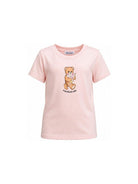 T-shirt per bambina Moschino Kids rosa con stampa grafica Teddy bear HGM06KLAA02 50209 MOSCHINO KIDS 