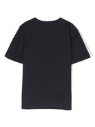 T-shirt con logo goffrato per bambino BOSS Kidswear nero con girocollo J25P23 849 BOSS KIDS 