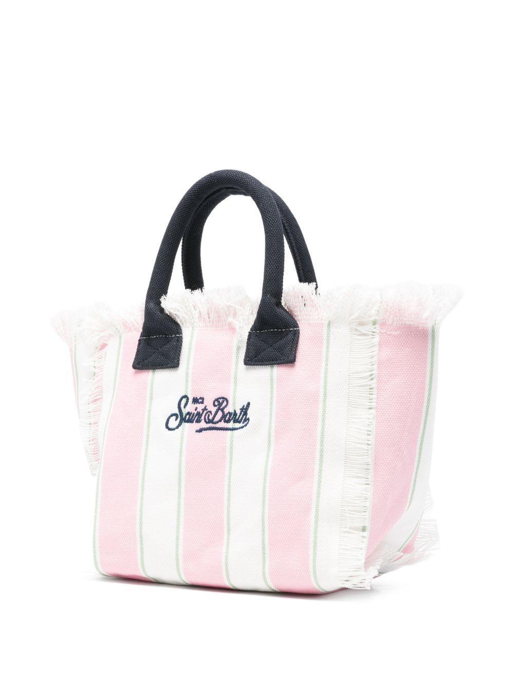 Borsa Colette MC2 Saint Barth bianca e rosa con motivo a righe COL0001 02598L MC2 ST. BARTH KIDS 