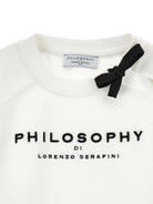 Felpa per bambina Philosophy di Lorenzo Serafini bianca con logo sul davanti I9G612 7031 0150 PHILOSOPHY KIDS 