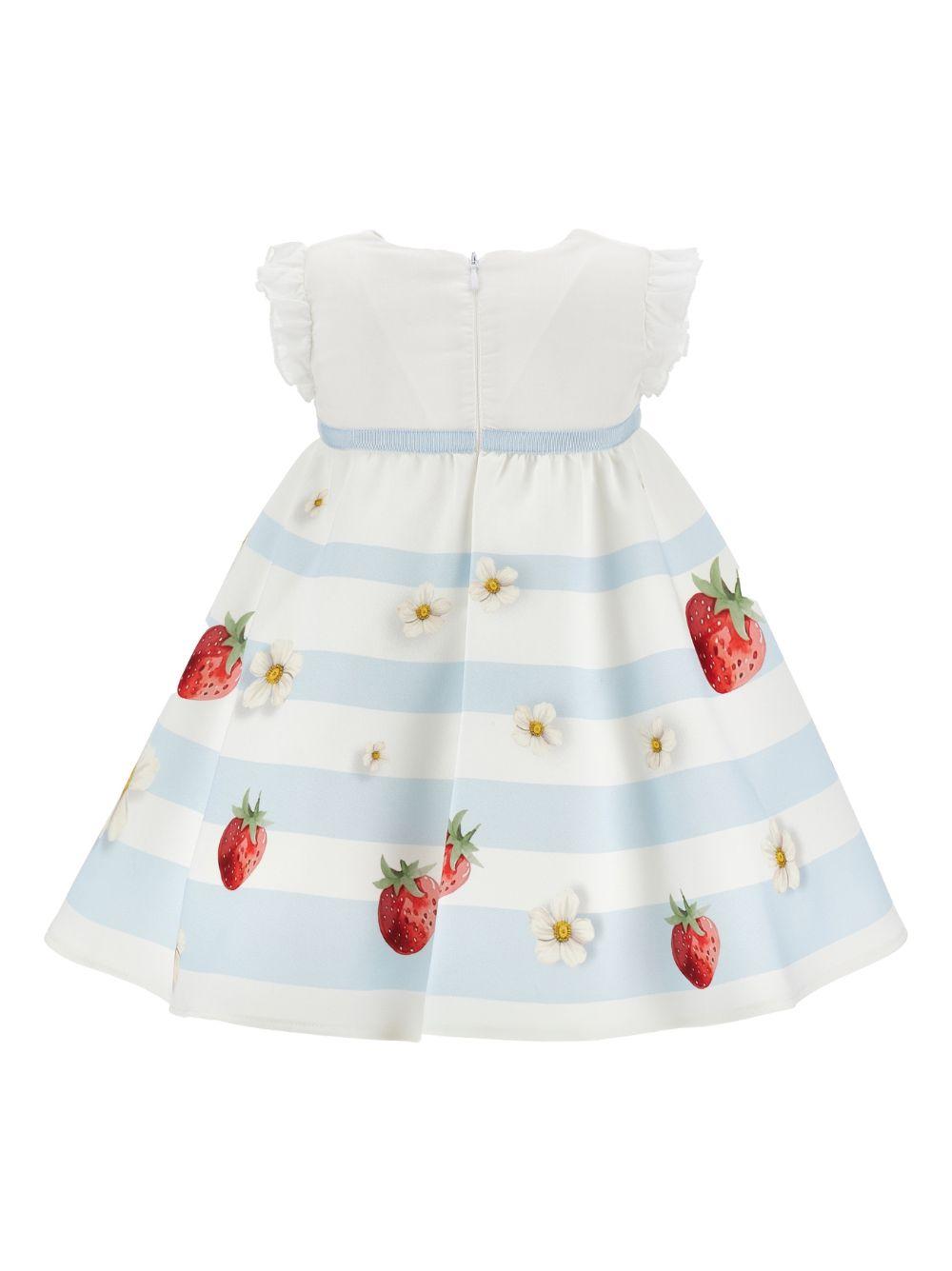 Abito per neonata Monnalisa bianco con design a righe 31G915 7105 9984 MONNALISA KIDS 