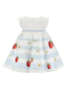 Abito per neonata Monnalisa bianco con design a righe 31G915 7105 9984 MONNALISA KIDS 