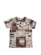 T-shirt per bambino Molo beige con stampa grafica all-over 1S26A210 9582 MOLO KIDS 