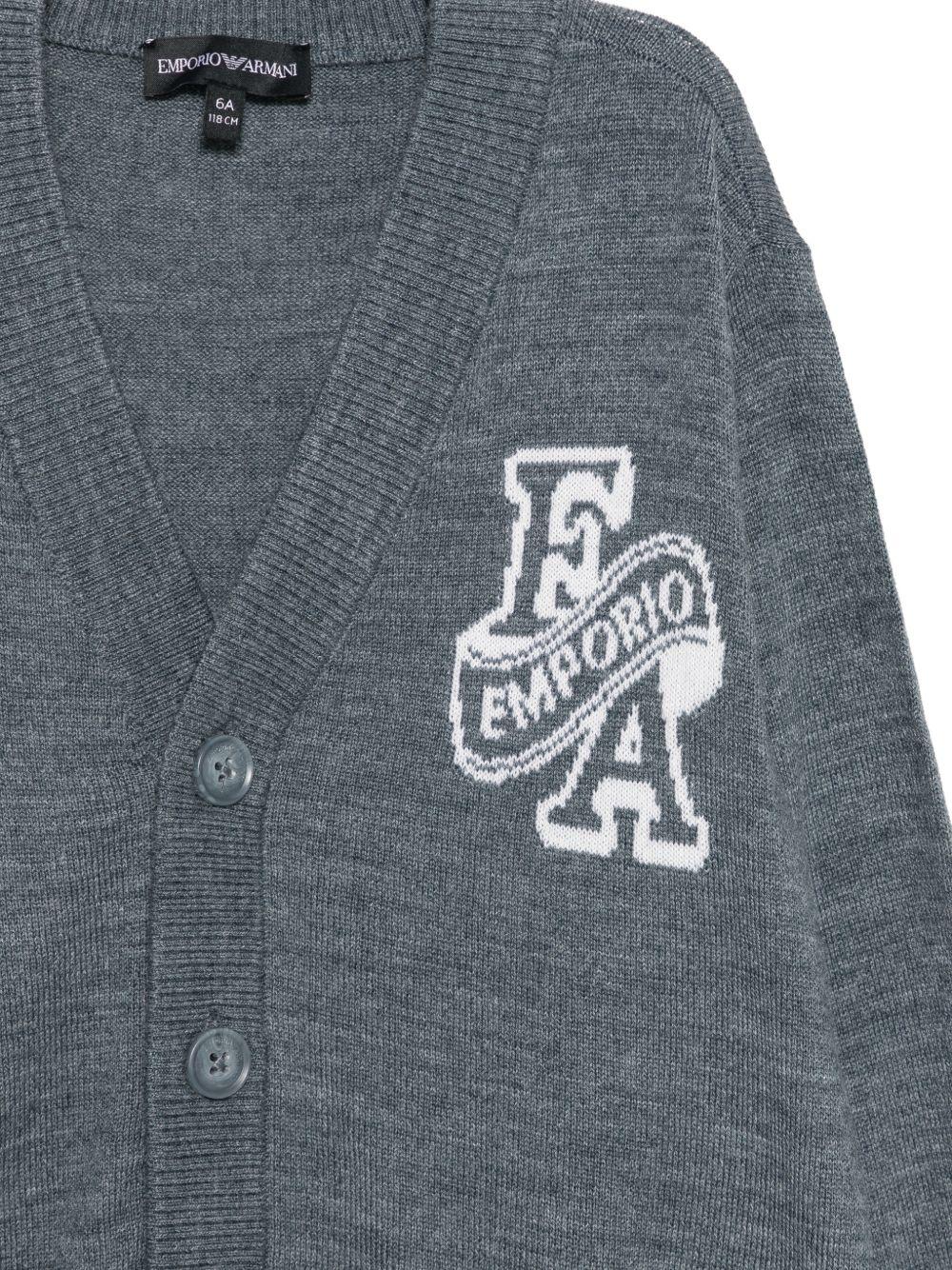 Cardigan per bambino Emporio Armani Kids grigio a maniche lunghe EB001686 AF27314 O8035 EMPORIO ARMANI KIDS 