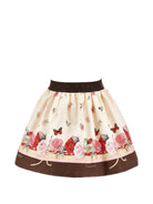 Gonna per bambina Monnalisa Kids beige con stampa fiori all-over 11H701 8620 0684 MONNALISA KIDS 